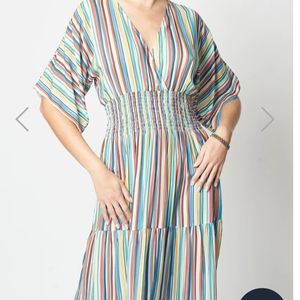 Fresha London Ingrid Dress in Coastal Stripes dress size medium